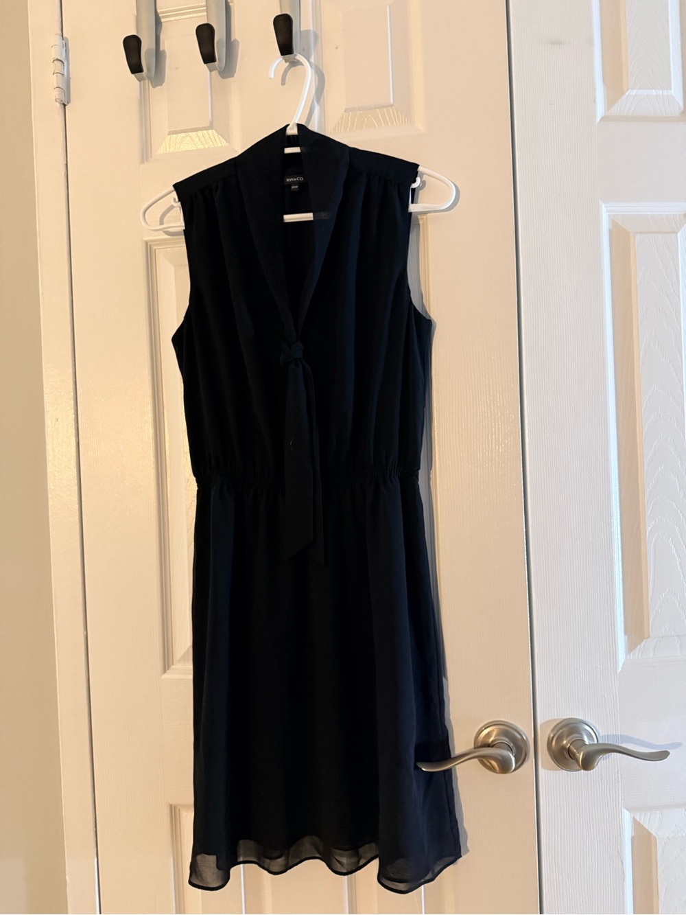 RW&CO. Sleeveless Black Tie-Neck Dress